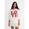 Stradivarius Hoodie mit Lizenz Love Ecru XS female