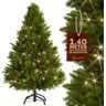 Casaria® Künstlicher Weihnachtsbaum 140cm mit Lichterkette