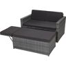 Casaria® Polyrattan Zweisitzer-Sofa Grau mit Ottomane