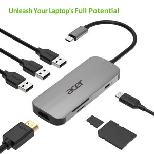 Acer Multi-Port Adapter USB Type-C 7 in 1   Silber - 2142