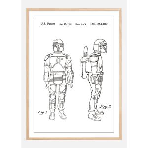 Lagervaror egen produktion Patentzeichnung - Star Wars - Boba Fett - Weiß Poster (50x70 cm)