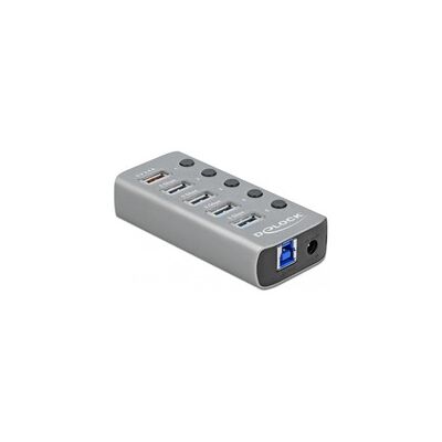 Delock USB 3.2 Gen 1 Hub mit 4 Ports + 1 Schnellladeport + 1 USB-C PD 3.0 Port, USB-Hub Delock USB 3.2 Gen 1 Hub mit 4 Ports + 1 Schnellladeport + 1 USB-C PD 3.0 Port, USB-Hub
