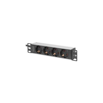 Digitus 10" Steckdosenleiste mit Aluminiumprofil, 4-fach, 1HE Digitus 10" Steckdosenleiste mit Aluminiumprofil, 4-fach, 1HE