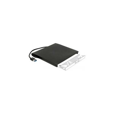 Delock Externes Gehäuse für 5.25″ Ultra Slim SATA Laufwerke 9,5 mm zu USB Typ-A Stecker, Laufwerksgehäuse Delock Externes Gehäuse für 5.25″ Ultra Slim SATA Laufwerke 9,5 mm zu USB Typ-A Stecker, Laufwerksgehäuse