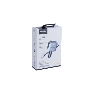 UGREEN Nexode EC603 90W KFZ-Schnellladegerät mit einziehbarem USB-C-Kabel UGREEN Nexode EC603 90W KFZ-Schnellladegerät mit einziehbarem USB-C-Kabel