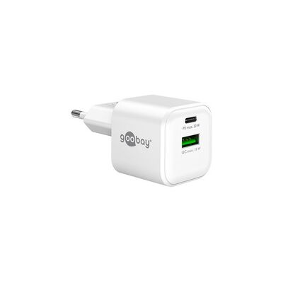 Goobay 20 W USB-C PD GaN Dual-Schnellladegerät Nano Goobay 20 W USB-C PD GaN Dual-Schnellladegerät Nano