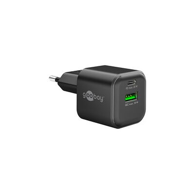 Goobay 20 W USB-C PD GaN Dual-Schnellladegerät Nano Goobay 20 W USB-C PD GaN Dual-Schnellladegerät Nano
