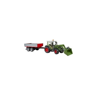 Bruder Fendt Vario 211 mit Frontlader und Bordwandanhänger, Modellfahrzeug Bruder Fendt Vario 211 mit Frontlader und Bordwandanhänger, Modellfahrzeug
