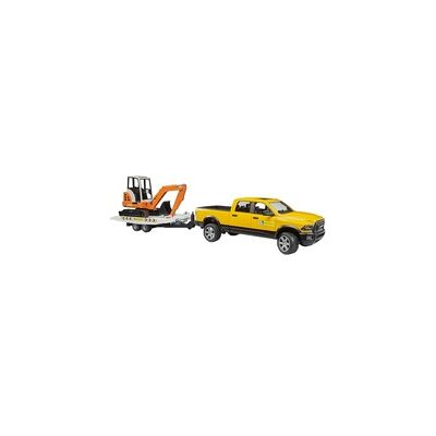Bruder RAM Rental Service mit Minibagger, Modellfahrzeug Bruder RAM Rental Service mit Minibagger, Modellfahrzeug