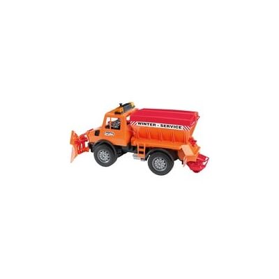 Bruder MB-Unimog Winterdienst mit Räumschild, Modellfahrzeug Bruder MB-Unimog Winterdienst mit Räumschild, Modellfahrzeug