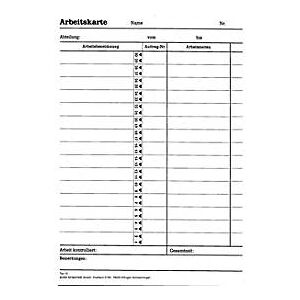 Bürk Mobatime BÜRK Stempelkarte, Arbeitskarte, für Zeiterfassungsgerät ZS3200/ZS5200, 1000 Stück