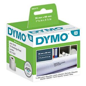 DYMO LabelWriter, Adress-Etiketten, permanent, Papier, 89 x 36 mm, 1 x 260 Stück, weiss