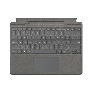 Microsoft Surface Pro Signature Keyboard - Tastatur - mit Touchpad, Beschleunigungsmesser, Surface Slim Pen 2 Ablage- und Ladeschale - AZERTY - Französisch - Platin