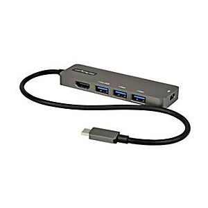 StarTech.com USB-C Multiport Adapter - USB-C auf HDMI 2.0b 4K 60Hz (HDR10), 100W Power Delivery Pass-Through, 4-Port USB 3.0 Hub - USB Type-C Mini Dock - 30cm langes Kabel (DKT30CHPD3) - Dockingstation - USB-C