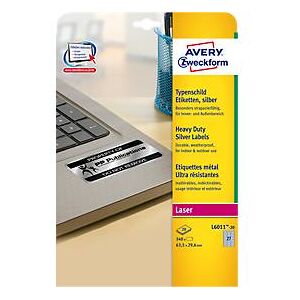 Avery Zweckform AVERY® Zweckform Typenschild-Etiketten L6011-20, 63,5 x 29,6 mm, 540 Etiketten