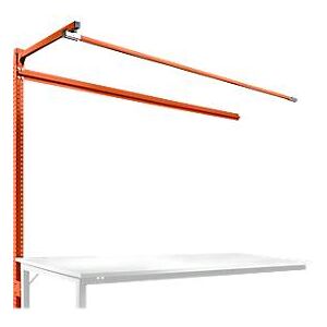 Manuflex Aufbauportal m. Ausleger, Ansatztisch SPEZIAL Arbeitstisch/Werkbank UNIVERSAL/PROFI, 2000 mm, rotorange