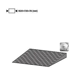 Auffahrrampe für asecos Bodenelemente mit B 1900 x H 78 mm, Stahl verzinkt, B 1820 x T 720 mm