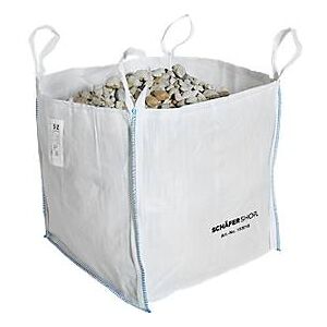 Schäfer Shop Genius Containersack Big Bag, oben offen, bis 1,5 t, 4 Hebeschlaufen, 1 Stück, B 900 x T 900 x H 900 mm, weiss