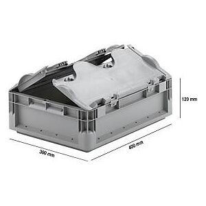 Schäfer Shop Euro Box Leichtbehälter ELB 4120, aus PP, Inhalt 10,9 L, mit  Deckel, grau