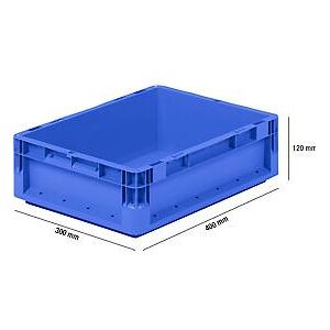 Schäfer Shop Euro Box Leichtbehälter ELB 4120, aus PP, Inhalt 10,9 L, ohne Deckel, blau