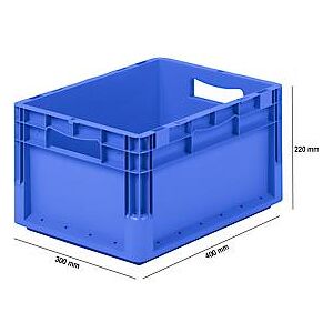 Schäfer Shop Euro Box Leichtbehälter ELB 4220, aus PP, Inhalt 20,4 L, ohne Deckel, blau