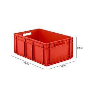 Schäfer Shop Euro Box Serie EF 6240, aus PP, Inhalt 47,5 L, geschlossene Wände, rot, Durchfassgriff