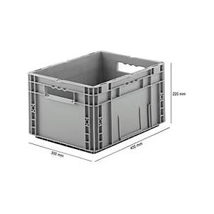 Schäfer Shop Euro Box Serie MF 4220, aus PP, Inhalt 19,7 L, Durchfassgriff, grau