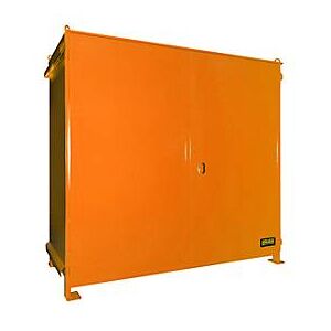 Regalcontainer BAUER CEN 29-2, Stahl, Doppelflügeltor, B 3175 x T 1500 x H 2980 mm, orange