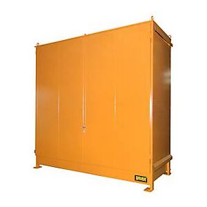 Regalcontainer BAUER CEN 33-2 IBC, Stahl, Doppelflügeltor, B 3510 x T 1500 x H 3485 mm, orange