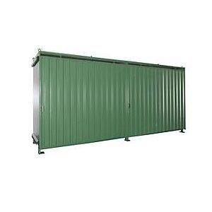 Regalcontainer BAUER CEN 59-2, Stahl, Schiebetor, B 6245 x T 1550 x H 2980 mm, grün