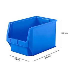 Schäfer Shop Sichtlagerkasten SSI Schäfer LF 533, Polypropylen, L 500 x B 312 x H 300 mm, 38 l, blau