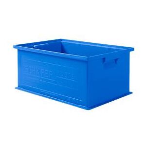 Schäfer Shop Stapelkasten Serie 14/6-2, aus Polypropylen, mit Griffmulde,, 21 l, blau