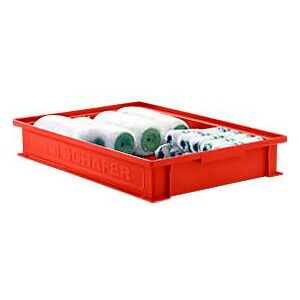 Schäfer Shop Stapelkasten Serie 14/6-2F, aus Polypropylen, mit Griffmulde, Inhalt 8 L, rot