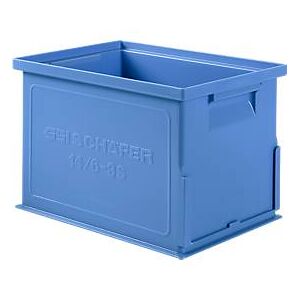Schäfer Shop Stapelkasten Serie 14/6-3 S, aus Polypropylen, mit Griffmulde, Inhalt 9,3 L, blau
