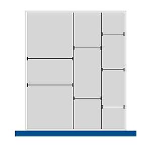 Bott Trenn-/Steckwand-Sortiment, 2 Trennwände, 7 Steckwände, für Serie Verso, für Fronthöhe Schublade 175 mm, H 127 mm