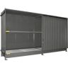 Regalcontainer Bauer Typ CEN 59-2 IBC, 2 Fachebenen, Schiebetor, 2000 l, B 6245 x T 1550 x H 3465 mm, mausgrau RAL 7005