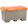 Allzweckbox CEMO, glasfaserverstärkter Kunststoff (GFK), 400 l, L 1210 x B 820 x H 680 mm, Deckel mit Gasdruckfedern, grau/orange