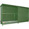 Regalcontainer Bauer Typ CEN 59-2 IBC, 2 Fachebenen, Schiebetor, 2000 l, B 6245 x T 1550 x H 3465 mm, resedagrün RAL 6011