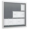 Schaukasten Softline, Quadrat 15 x A4, für Innen & Aussen, abschliessbar, 10 Magnete & Textblende, Aluminium & ESG, Rückwand anthrazitgrau RAL 7016