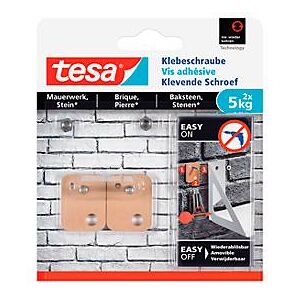 Klebeschraube tesa®, für Mauerwerk & Stein im Innen- & Aussenbereich, Haftkraft bis 5 kg, ablösbar, viereckig, 2 Stück