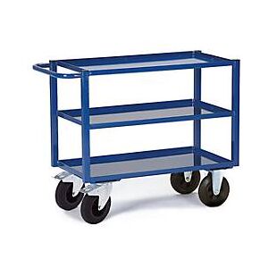 Rollcart Transportsysteme Tischwagen, 3 Ladeflächen/Blechwannen, 995 x 695 mm, Tragkraft 400 kg