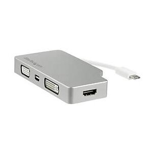 StarTech.com Aluminium Reise A/V Adapter 4-in-1 USB-C auf VGA, DVI, HDMI oder mDP - USB Type-C Adapter - 4K - Videoadapter - Mini DisplayPort / HDMI / DVI / VGA - 10.5 cm