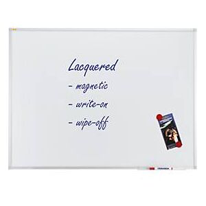 Franken Whiteboard X-tra!Line, Wandmontage im Hoch- & Querformat, Stahl weiss lackiert & Aluminiumrahmen, magnethaftend, Ablageschale, B 1200 x H 900 mm