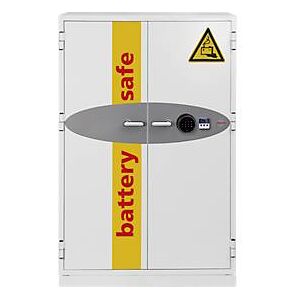 Phoenix Battery Commander BS1934F, Aufbewahrungstresor für Batterien, B 1125 × T 650 × H 1685 mm, feuergeschützt, Temperaturanzeige, Mehrfachverriegelung, 3 Schwerlastfachböden, Fingerabdruckschloss