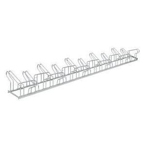 Bügelparker, 2-seitig, für Reifen bis B 55 mm, B 3500 x T 3200 x H 500 mm, Stahl feuerverzinkt, 20 Einstellplätze, montiert