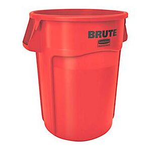 Abfallbehälter rubbermaid Brute, 166,5 l, rund, UV-Blocker, L 612 x B 717 x H 796 mm, Polyethylen, rot