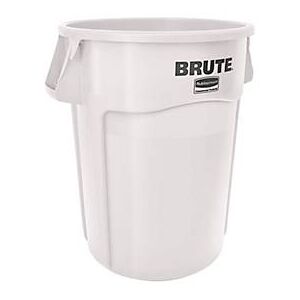 Abfallbehälter rubbermaid Brute, 166,5 l, rund, UV-Blocker, L 612 x B 717 x H 796 mm, Polyethylen, weiss