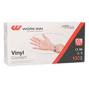 Papstar Einmalhandschuhe WORK-INN Comfort, Vinyl, puderfrei, latexfrei, transparent, Grösse XL, 100 Stück