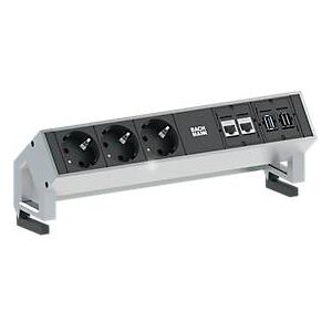 Bachmann Desk 2 , Schuko/CAT6/USB/HDMI, alu