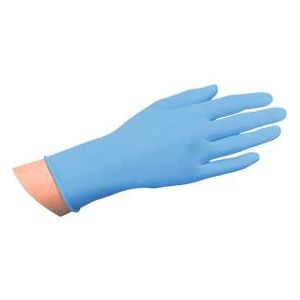 Papstar Einmalhandschuhe Medi-Inn® PS Latex Blue Grip, für links/rechts, puderfrei, nicht steril, lebensmittelgeeignet, Grösse M, Naturlatex, blau, 100 Stück